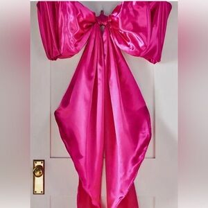 Anthropologie PINK Satin Bow Tree Topper